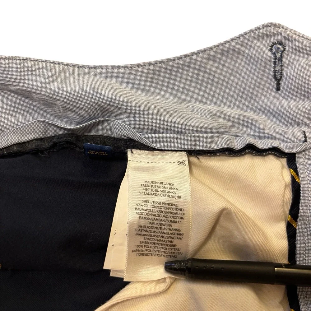 Polo Ralph Lauren Mens 46 Navy Blue Nautical Knot Embroidered Chino Shorts